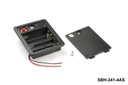 [SBH-341-4A] 4 pezzi Supporto per batteria UM-3 / AA (fianco a fianco) (cablato) (senza pulsante) (coperto)+