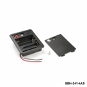 [SBH-341-4A] 4個 UM-3/単3サイズバッテリーホルダー (サイドバイサイド) (有線) (ボタンなし) (カバー付き)+...