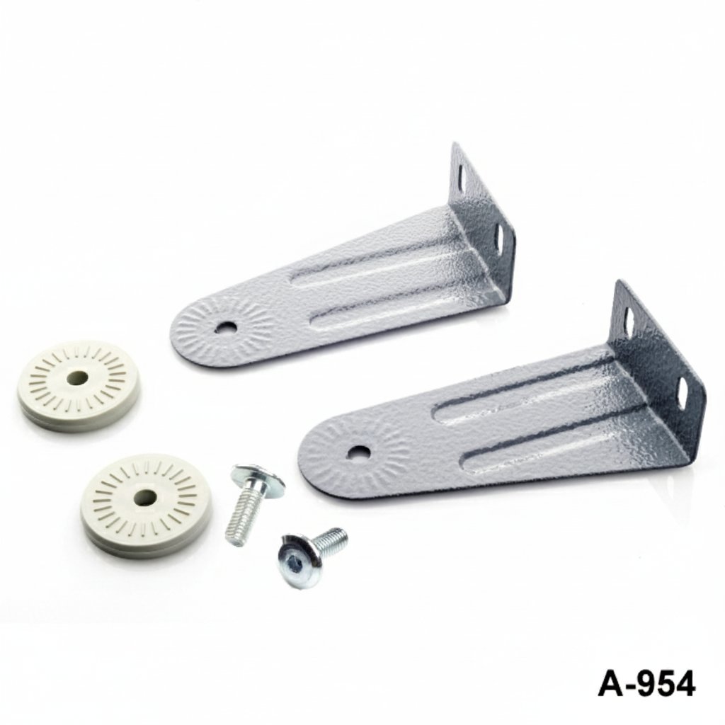 A-954 Schuine, draaibare montagebeugel voor schermbehuizingen donkergrijs met schroef