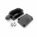 [TB-204-C-0-S-V0] TB-204 Boîtier IP-67 avec Presse-étoupes moulé (1x8 mm, Noir, avec un presse-étoupe, ABS, Couvercle plate, Pas de terminaux, V0)
