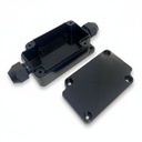 [TB-204-A-0-S-V0]  TB-204 IP-67 Enclosure with Moulded-on Cable Gland  (1x8 mm, Black, w Double Gland, ABS, Flat Cover,  No Terminal, V0)