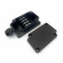 [TB-204-B-0-S-V0] TB-204 Custodia IP-67 con pressacavo stampato (1x8 mm, nero, con un pressacavo, ABS, coperchio piatto, con terminale, V0)