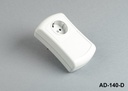 [AD-140-D-0-G-0] Caixa do adaptador AD-140 (cinza claro, ficha com ligação à terra, tomada com ligação à terra, com núcleo, meia piscina de autocolantes, núcleo da ficha com ligação à terra)