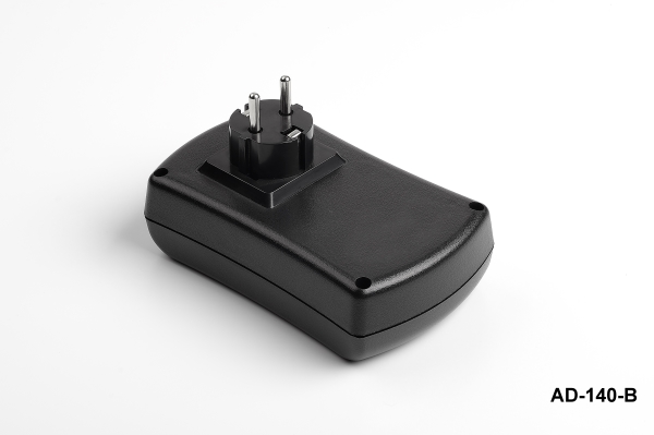 [AD-140-B-0-S-A] AD-140  Adapter Enclosure  (Black, Grounded Plug, No Socket, without Core, Full Sticker Pool, Grounded Plug Core )