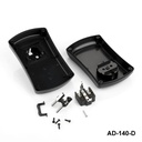 [AD-140-D-0-S-0] Caixa do adaptador AD-140 (preto, ficha com ligação à terra, sem tomada, sem núcleo, meia piscina de autocolantes, núcleo da ficha com ligação à terra)