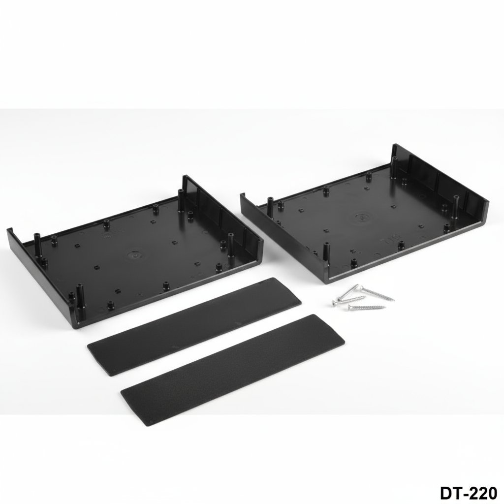 [DT-220-0-0-S-S] DT-220 Boîtiers projet en plastique ( Noir, Panneau noir, sans kit de montage)