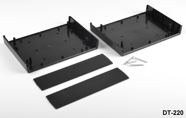 [DT-220-0-0-S-S] DT-220 Boîtiers projet en plastique ( Noir, Panneau noir, sans kit de montage)