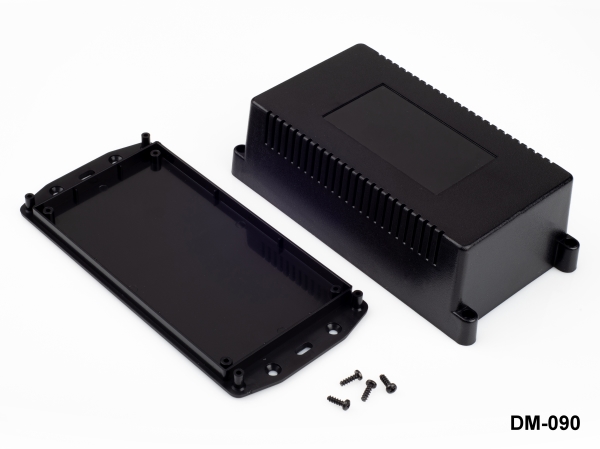 [DM-090-K-0-S-0] Caixa de montagem na parede DM-090 (Preta, Fechada)