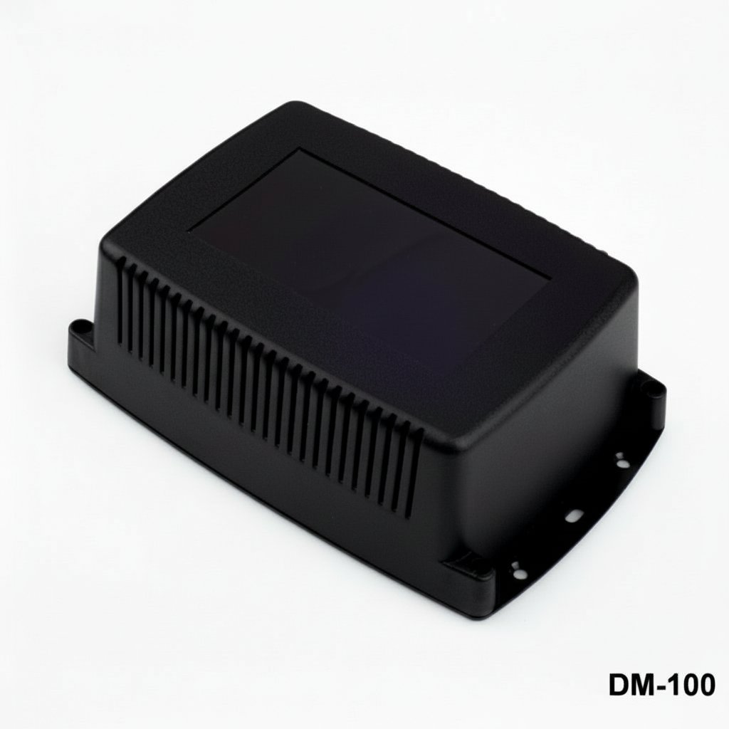[DM-100-0-0-S-0] Caixa de montagem na parede DM-100 (Preta, ABS, Fechada)
