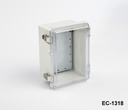 [EC-1318-C-0-G-0] EC-1318 Caja de plástico IP-65 ( Gris claro , ABS , Sin placa de montaje, Cubierta transparente)