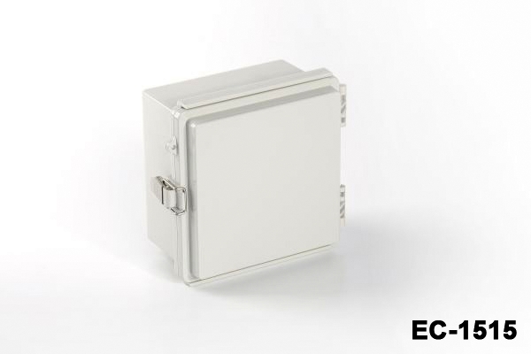 [EC-1515-0-0-G-0] EC-1515 IP-67 Custodia di plastica (grigio chiaro, con piastra di montaggio, coperchio piatto)