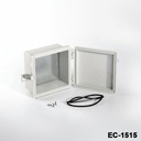 [EC-1515-0-0-0-G-0] EC-1515 IP-67 műanyag ház ( világosszürke, W szerelőlemez , lapos fedél)