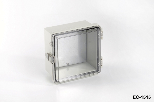 [EC-1515-C-0-G-0] EC-1515 IP-67 kunststof behuizing (lichtgrijs, W montageplaat, plat deksel)