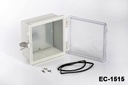 [EC-1515-C-0-G-0] EC-1515 IP-67  Plastic  Enclosure ( Light Gray, W Mounting Plate, Flat Cover)