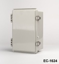 [EC-1624-11-0-G-G] EC-1624 IP-67 プラスチック製エンクロージャ ( ライトグレー , ABS , 取付プレート付き , 平形カバー , 厚さ 112mm )