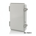 [EC-1624-5-0-G-G] Пластмасов корпус EC-1624 IP-67 (светлосив, ABS, с монтажна пластина, плосък капак, дебелина 53 мм )