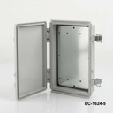 [EC-1624-5-0-G-G] Пластмасов корпус EC-1624 IP-67 (светлосив, ABS, с монтажна пластина, плосък капак, дебелина 53 мм )