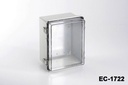 [EC-1722-C-0-G-0] Caixa de plástico IP-65 EC-1722 (Cinza claro, ABS, com placa de montagem, tampa transparente)