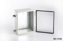 [EC-1722-C-0-G-0] Caixa de plástico IP-65 EC-1722 (Cinza claro, ABS, com placa de montagem, tampa transparente)