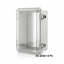 [EC-2030-13-0-G-C] EC-2030 IP-67 Plastic Enclosure (Light Gray, ABS, with Mounting Plate, Transparent Cover , Thickness 130 mm)