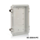 [EC-2030-8-A-G-C] Caixa de plástico IP-67 EC-2030 (Cinza claro, ABS, sem placa de montagem, tampa transparente, espessura 80 mm)