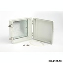 [EC-2121-10-0-G-0] EC-2121 IP-65 műanyag ház (világosszürke ,ABS, szerelőlemezzel , lapos fedéllel , vastagság 100mm)