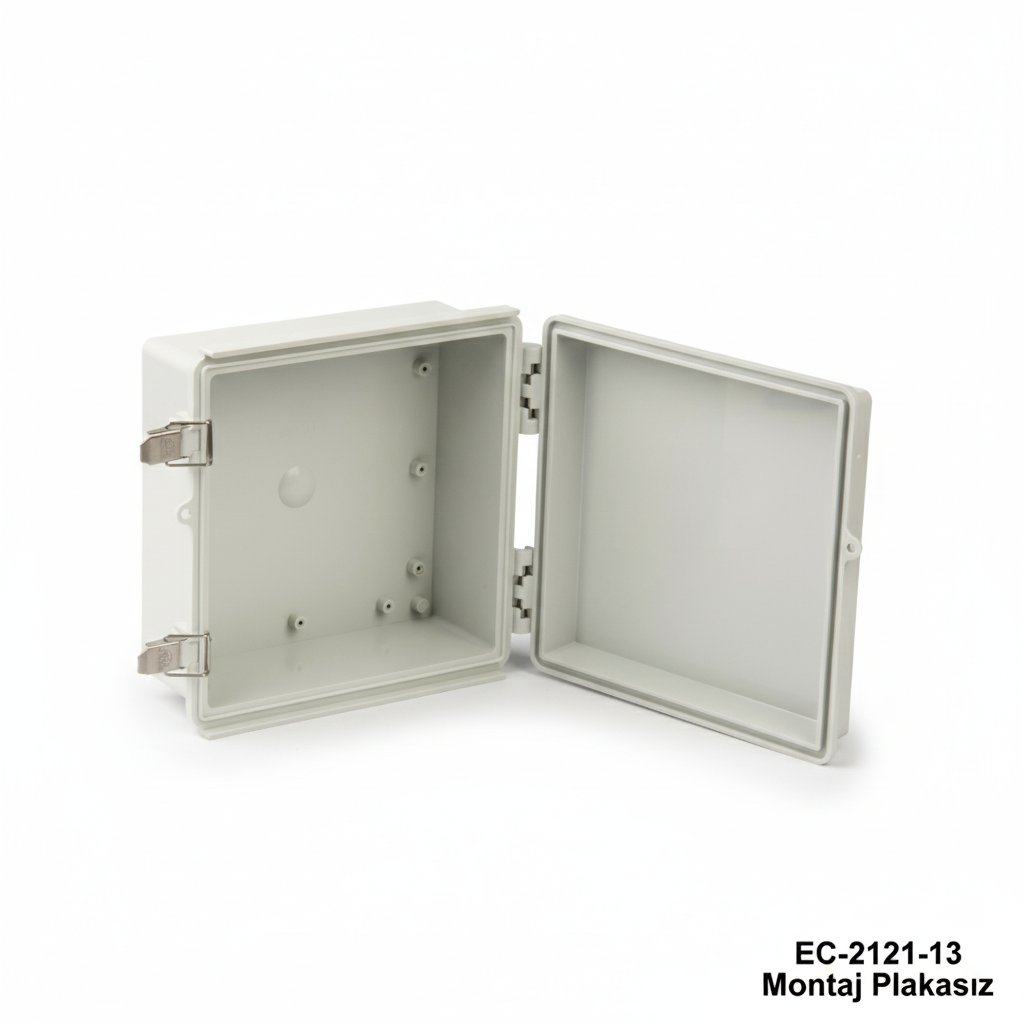 [EC-2121-10-0-G-A] EC-2121 IP-65 műanyag ház (világosszürke, ABS, szerelőlemez nélkül, sima fedél , vastagság 100 mm)