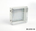 [EC-2121-10-0-0-G-C] حاوية EC-2121 IP-65 البلاستيكية (رمادي فاتح، ABS، بدون لوحة تركيب، غطاء شفاف، سمك 100 مم)