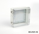 [EC-2121-10-0-G-C ] Caja de plástico IP-65 EC-2121 (gris claro, ABS, sin placa de montaje, tapa transparente, grosor 100 mm)