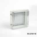 [EC-2121-10-0-G-C ] Obudowa z tworzywa sztucznego EC-2121 IP-65 (jasnoszara, ABS, bez płyty montażowej, przezroczysta pokrywa, grubość 100 mm)