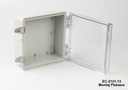 [EC-2121-10-A-G-C] Пластмасов корпус EC-2121 IP-65 (светлосив, ABS, без монтажна плоча, прозрачен капак, дебелина 100 мм)