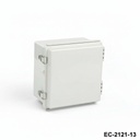 [EC-2121-13-0-G-0] EC-2121 IP-65  Plastic Enclosure (Light Gray, ABS, with Mounting Plate, Flat Cover , Thickness 130 mm)