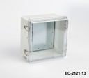 [EC-2121-13-0-G-C] Caixa de Plástico IP-65 EC-2121 (Cinza Claro, ABS, com Placa de Montagem, Tampa Transparente, Espessura 130 mm)