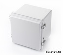 [EC-2121-18-0-G-0] Пластмасов корпус EC-2121 IP-65 (светлосив, ABS, с монтажна плоча, плосък капак , дебелина 180 мм)