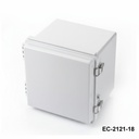 [EC-2121-18-0-G-0] EC-2121 IP-65 kunststof behuizing (lichtgrijs, ABS, met montageplaat, platte afdekking, dikte 180 mm)