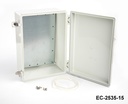 [EC-2535-15-0-G-0] EC-2535 IP-67 プラスチック製エンクロージャ (ライトグレー、ABS、取付プレート付き、フラットカバー、厚さ 150 mm)