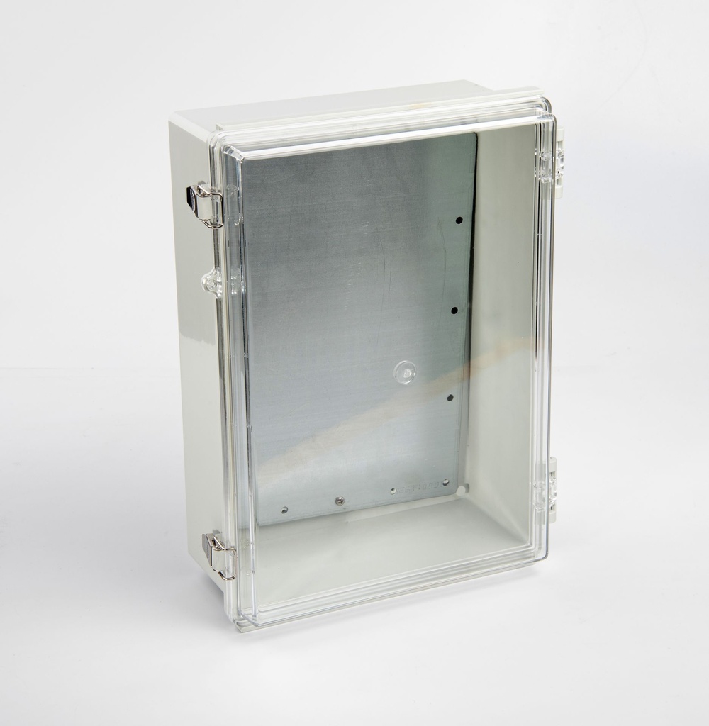 [EC-2535-15-0-G-C] EC-2535 Boîtiers en plastique IP-67 (Gris clair, ABS, avec plaque de montage, couvercle transparent, épaisseur 150 mm)