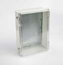 [EC-2535-15-0-G-C] Caixa de plástico IP-67 EC-2535 (Cinza claro, ABS, com placa de montagem, tampa transparente, espessura 150 mm)