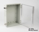 [EC-2535-15-A-G-C] Caixa de plástico IP-67 EC-2535 (Cinza claro, ABS, sem placa de montagem, tampa transparente, espessura 150 mm)