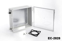 [EC-2828-C-0-G-0] Caja de plástico IP-67 EC-2828 ( con placa de montaje, tapa transparente)