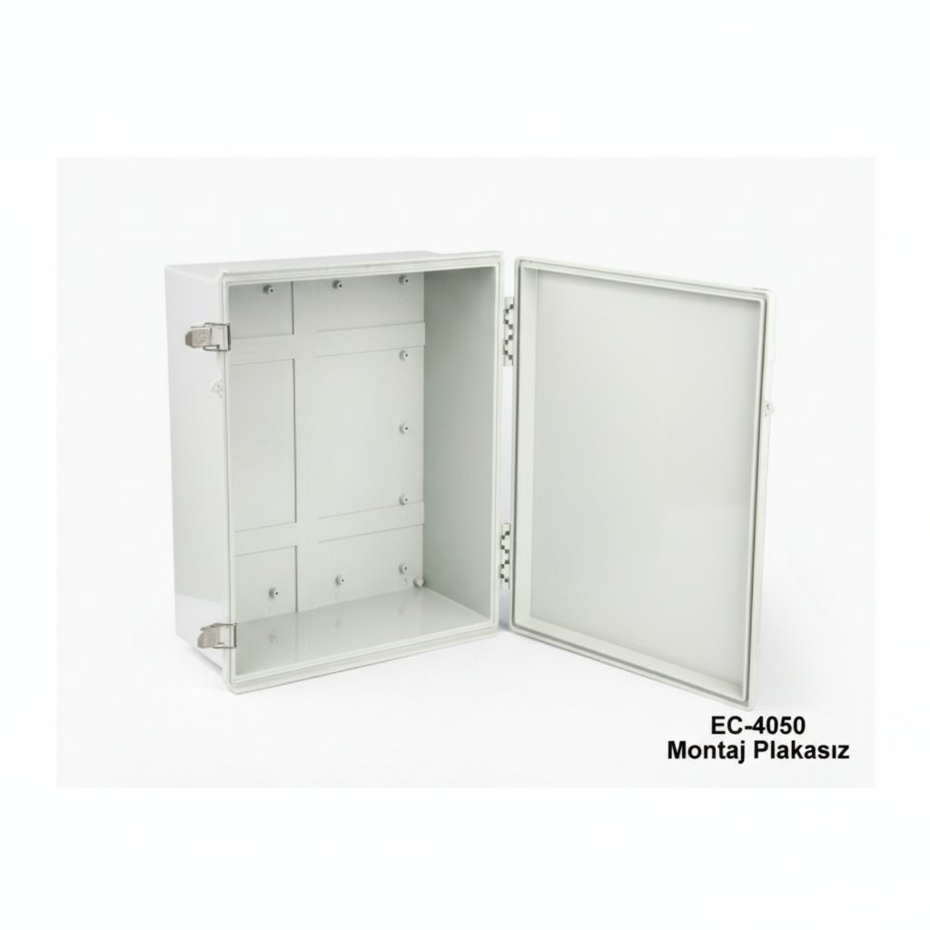 [EC-4050-0-0-G-A] EC-4050 Custodia in plastica IP-65 (grigio chiaro, ABS, senza piastra di montaggio, coperchio piatto)