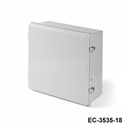 [EC-3535-15-G-G-0] Пластиковые корпуса EC-3535 с навесным креплением IP-67 (светло-серый, ABS, с монтажной панелью, плоская крышка, толщина 150 мм)