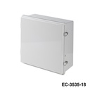 [EC-3535-15-G-G-0] EC-3535 пластмасови корпуси с панти IP-67 ( светлосиво , ABS , с монтажна плоча , плосък капак , дебелина 150 мм)