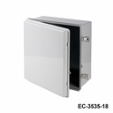 [EC-3535-15-G-G-0] EC-3535 IP-67 Plastik Pano (Açık Gri, Montaj Plakalı, Düz Kapak, Kalınlık 150mm)+