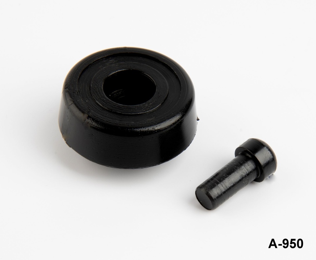 A-950 Push Fit Bumpers & Rivet Feet Black 