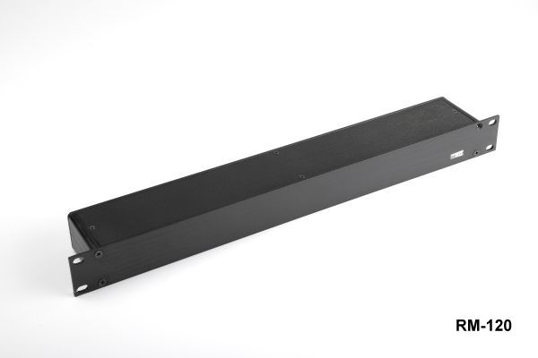 Armário de alumínio de 19" 1U para montagem em bastidor Preto