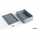 [SE-260-0-0-D-0] SE-260 IP-67 Contalı Kutu (Koyu Gri, Düz Kapak, HB)+