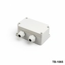 [TB-1065-0-0-G-V0] TB-1065 Rakorlu IP-67 Bağlantı Kutusu (Açık Gri, Rakorsuz, V0)