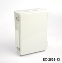 [EC-2535-13-0-G-0] EC-2535 IP-67 Plastik Pano (Açık Gri, ABS, Montaj Plakalı, Düz Kapak, Kalınlık 130mm)