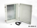 [EC-2535-13-0-G-0] EC-2535 IP-67 Plastik Pano (Açık Gri, ABS, Montaj Plakalı, Düz Kapak, Kalınlık 130mm)+